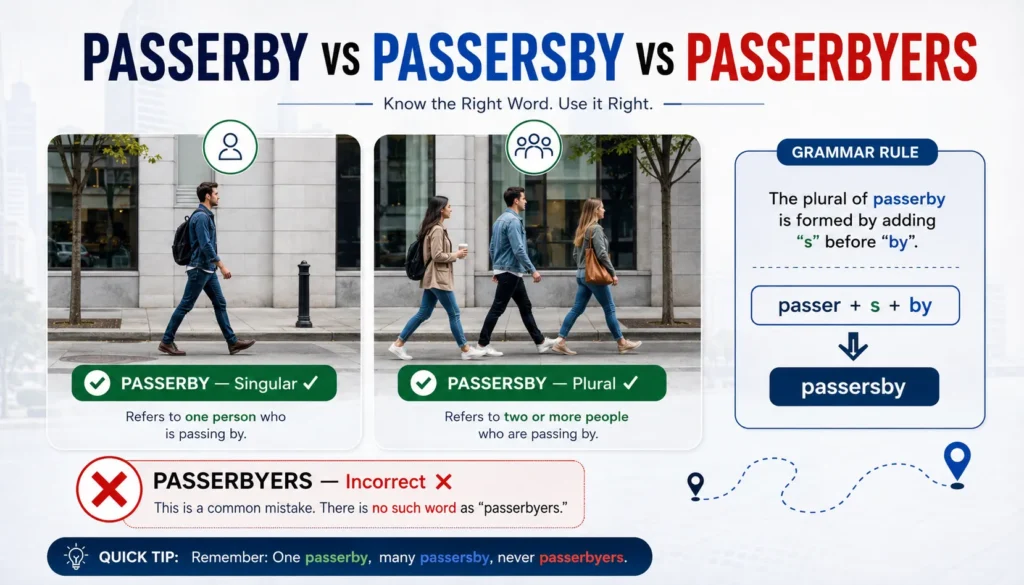 Passerby, Passersby, or Passerbyers