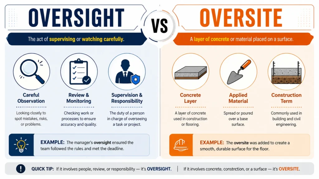 Oversight vs Oversite