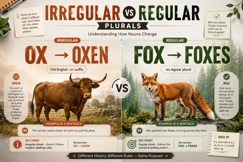 Plurals of Ox and Fox