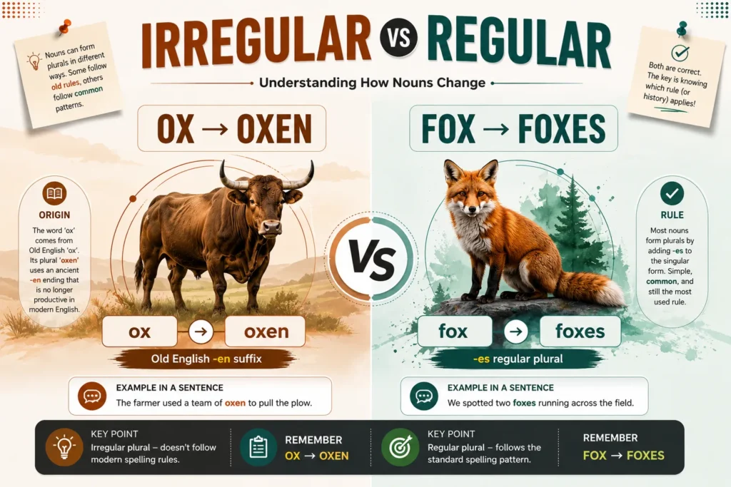 Plurals of Ox and Fox