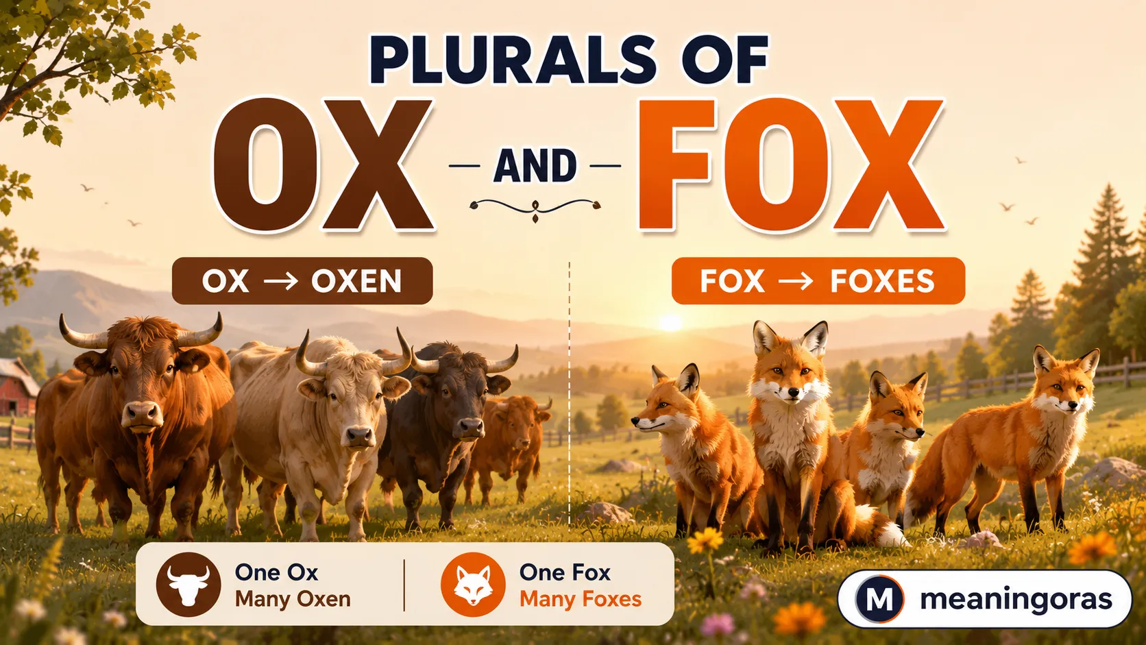 Plurals of Ox and Fox