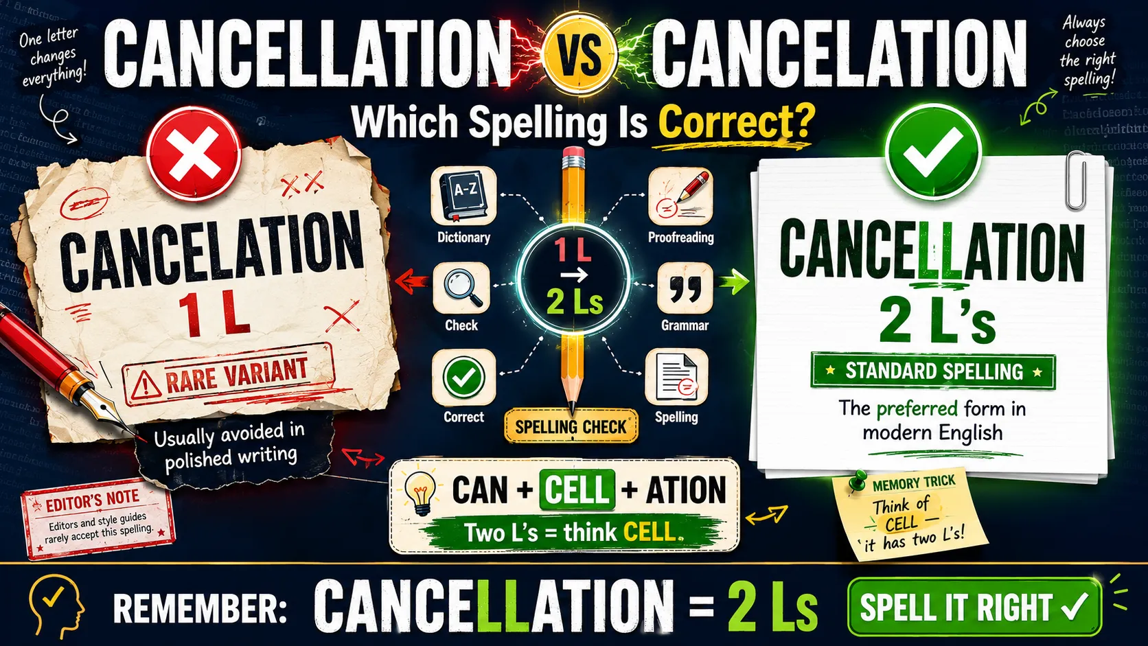 Cancellation vs Cancelation