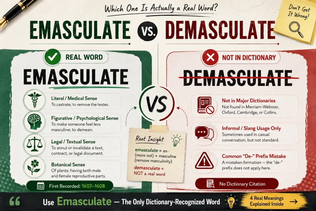Emasculate vs. Demasculate