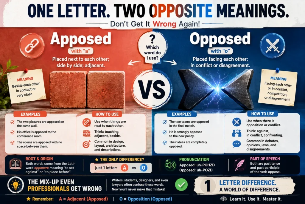 Apposed vs Opposed 